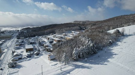 Foto de Furano, Japón - 19 de diciembre de 2022: Furano y Biei durante la temporada de invierno - Imagen libre de derechos