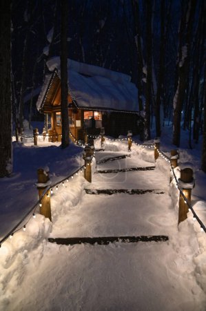 Photo for Furano, Japan - December 19, 2022: Furano and Biei During Winter Season - Royalty Free Image