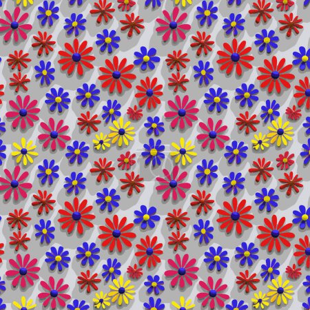 Foto de Diseño de arte de patrón. Patrón de flores con hojas ramos florales composiciones florales. Patrón floral - Imagen libre de derechos