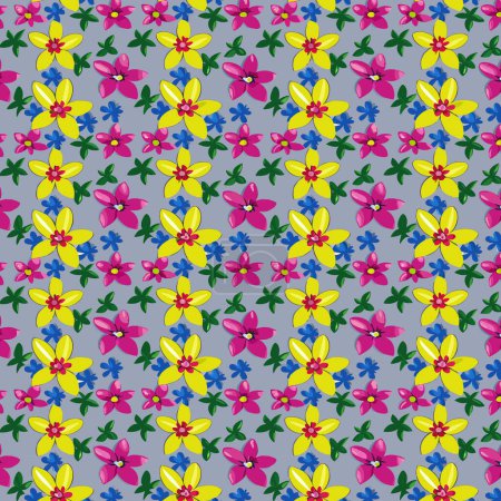 Foto de Diseño de patrón florales para tela, camiseta, funda de almohada. Patrón de flores con hojas. Ramos florales composiciones florales. Patrón floral - Imagen libre de derechos