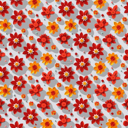 Foto de Patrón de flores con hojas Ramos florales Composiciones florales Patrón floral - Imagen libre de derechos