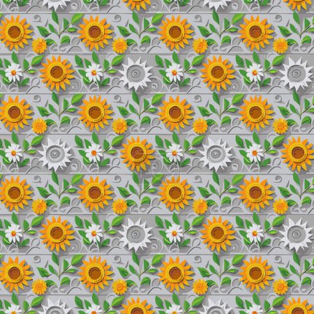 Foto de Diseño de arte de patrón. Patrón de flores con hojas. Ramos florales. Composiciones florales. Patrón floral - Imagen libre de derechos
