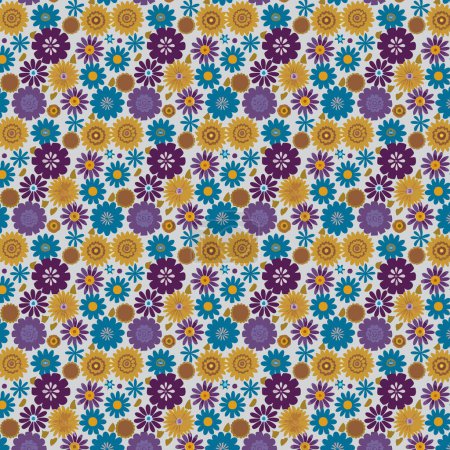 Photo for Pattern art design. Flower pattern with leaves. Floral bouquets. Flower compositions. Floral pattern - Royalty Free Image