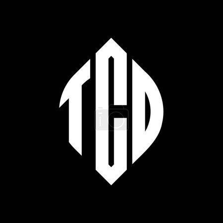 Diseño del logotipo de la letra del círculo TCD con forma de círculo y elipse. Letras elipse TCD con estilo tipográfico. Las tres iniciales forman un logotipo circular. TCD Circle Emblema Monograma Abstracto Carta Marca Vector.