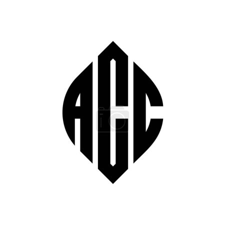 Illustration for ACC circle letter logo design with circle and ellipse shape. ACC ellipse letters with typographic style. The three initials form a circle logo. ACC Circle Emblem Abstract Monogram Letter Mark Vector. - Royalty Free Image