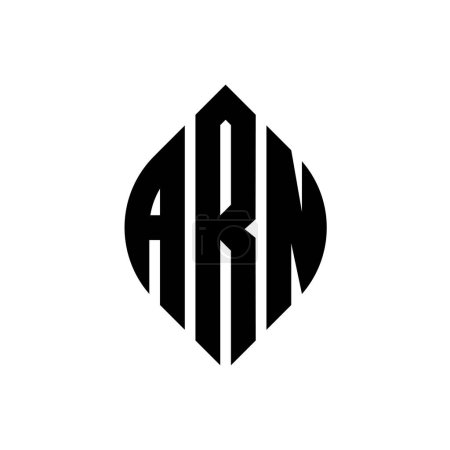 Illustration for ARN circle letter logo design with circle and ellipse shape. ARN ellipse letters with typographic style. The three initials form a circle logo. ARN Circle Emblem Abstract Monogram Letter Mark Vector. - Royalty Free Image