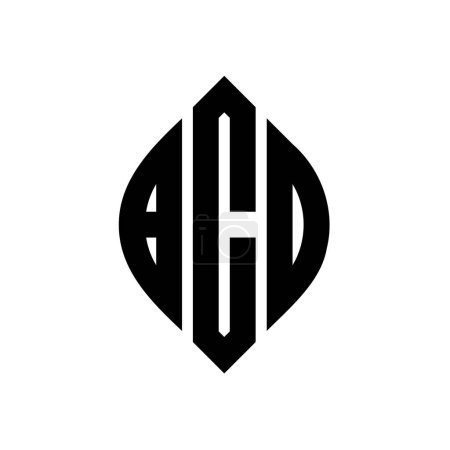 Ilustración de Diseño del logotipo de la letra círculo BCD con forma de círculo y elipse. BCD elipse letras con estilo tipográfico. Las tres iniciales forman un logotipo circular. BCD Circle Emblema Monograma abstracto Carta Marca Vector. - Imagen libre de derechos