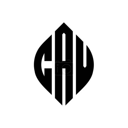 Ilustración de CAV círculo letra logo diseño con forma de círculo y elipse. CAV elipse letras con estilo tipográfico. Las tres iniciales forman un logotipo circular. CAV Circle Emblema Monograma Abstracto Carta Marca Vector. - Imagen libre de derechos