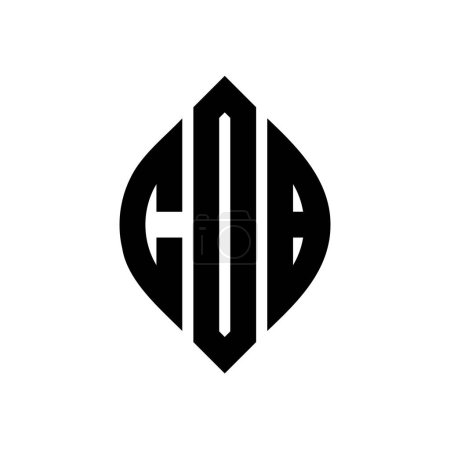 Ilustración de Diseño del logotipo de la letra del círculo CDB con forma de círculo y elipse. Letras elipse CDB con estilo tipográfico. Las tres iniciales forman un logotipo circular. CDB emblema círculo abstracto monograma carta marca vector. - Imagen libre de derechos
