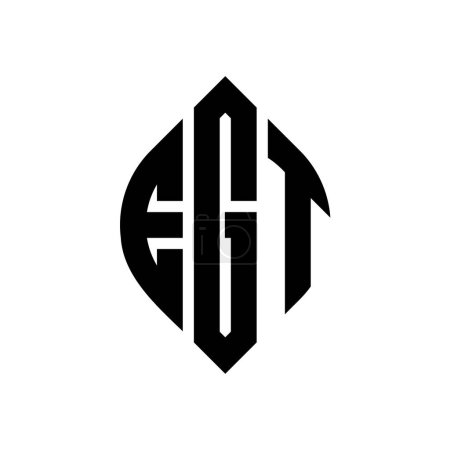 Ilustración de EGT círculo letra logotipo diseño con forma de círculo y elipse. EGT elipse letras con estilo tipográfico. Las tres iniciales forman un logotipo circular. EGT círculo emblema abstracto monograma carta marca vector. - Imagen libre de derechos