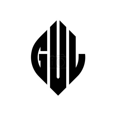 Ilustración de Diseño del logotipo de la letra del círculo GVL con forma de círculo y elipse. GVL elipse letras con estilo tipográfico. Las tres iniciales forman un logotipo circular. GVL círculo emblema abstracto monograma carta marca vector. - Imagen libre de derechos