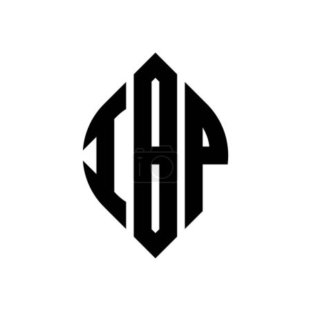 Ilustración de Diseño del logotipo de la letra del círculo IBP con forma de círculo y elipse. IBP elipse letras con estilo tipográfico. Las tres iniciales forman un logotipo circular. Emblema del círculo IBP Monograma abstracto Carta Marca Vector. - Imagen libre de derechos