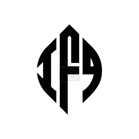 Ilustración de Diseño del logotipo de la letra del círculo IFQ con forma de círculo y elipse. IFQ elipse letras con estilo tipográfico. Las tres iniciales forman un logotipo circular. IFQ círculo emblema abstracto monograma carta marca vector. - Imagen libre de derechos