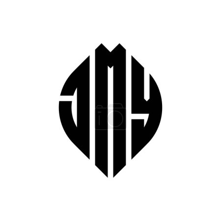 Ilustración de Diseño de logotipo de letra de círculo JMY con forma de círculo y elipse. JMY elipse letras con estilo tipográfico. Las tres iniciales forman un logotipo circular. JMY Circle Emblema Monograma Abstracto Carta Marca Vector. - Imagen libre de derechos