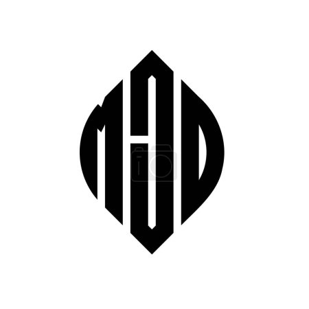 Ilustración de Diseño del logotipo de la letra del círculo MJO con forma de círculo y elipse. MJO elipse letras con estilo tipográfico. Las tres iniciales forman un logotipo circular. MJO Circle Emblema Abstracto Monograma Carta Marca Vector. - Imagen libre de derechos