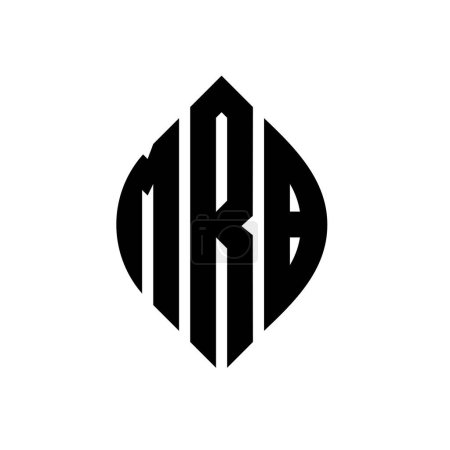 Ilustración de Diseño de logotipo de letra círculo MRB con forma de círculo y elipse. Letras elipse MRB con estilo tipográfico. Las tres iniciales forman un logotipo circular. MRB Circle Emblema Monograma Abstracto Carta Marca Vector. - Imagen libre de derechos