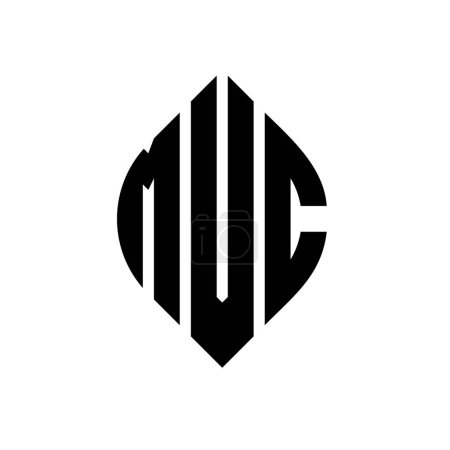 Diseño del logotipo de la letra del círculo MVC con forma de círculo y elipse. MVC elipse letras con estilo tipográfico. Las tres iniciales forman un logotipo circular. MVC Circle Emblema Monograma Abstracto Carta Marca Vector.MVC círculo letra logo diseño con círculo y ellip