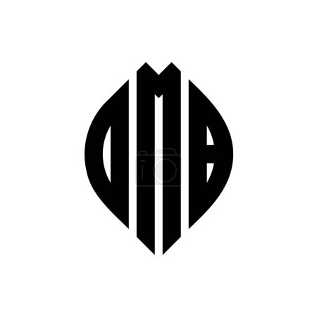 Ilustración de Diseño del logotipo de letra círculo OMB con forma de círculo y elipse. Letras elipse OMB con estilo tipográfico. Las tres iniciales forman un logotipo circular. OMB Circle Emblema Monograma Abstracto Carta Marca Vector. - Imagen libre de derechos