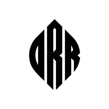 Ilustración de Diseño del logotipo de la letra del círculo ORR con forma de círculo y elipse. ORR elipse letras con estilo tipográfico. Las tres iniciales forman un logotipo circular. ORR Circle Emblema Monograma abstracto Carta Marca Vector. - Imagen libre de derechos