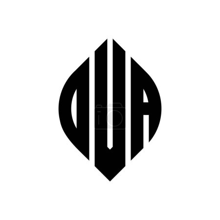 Ilustración de Diseño del logotipo de la letra del círculo OVA con forma de círculo y elipse. OVA elipse letras con estilo tipográfico. Las tres iniciales forman un logotipo circular. OVA Circle Emblema Monograma Abstracto Carta Marca Vector. - Imagen libre de derechos