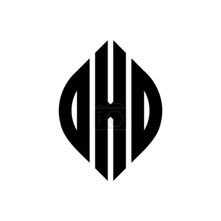 Ilustración de Diseño del logotipo de la letra del círculo OXO con forma de círculo y elipse. Letras elipse OXO con estilo tipográfico. Las tres iniciales forman un logotipo circular. OXO Circle Emblema Abstracto Monograma Carta Marca Vector. - Imagen libre de derechos