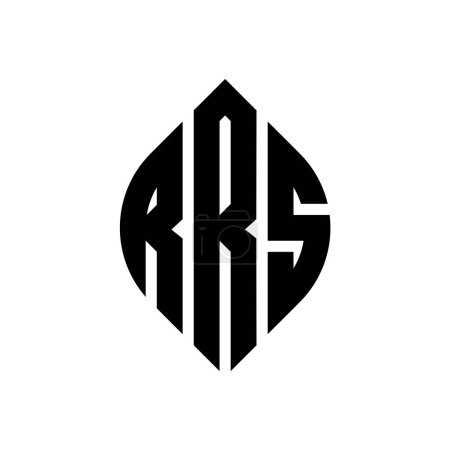 Ilustración de Diseño del logotipo de la letra del círculo RRS con forma de círculo y elipse. Letras elipse RRS con estilo tipográfico. Las tres iniciales forman un logotipo circular. RRS Emblema del círculo Monograma abstracto Carta Marca Vector. - Imagen libre de derechos