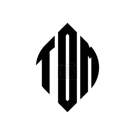 Ilustración de Diseño de logotipo de letra de círculo TDM con forma de círculo y elipse. Letras elipse TDM con estilo tipográfico. Las tres iniciales forman un logotipo circular. TDM círculo emblema abstracto monograma carta marca vector. - Imagen libre de derechos