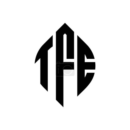 Diseño de logotipo de letra de círculo TFE con forma de círculo y elipse. TFE elipse letras con estilo tipográfico. Las tres iniciales forman un logotipo circular. TFE círculo emblema abstracto monograma carta marca vector.