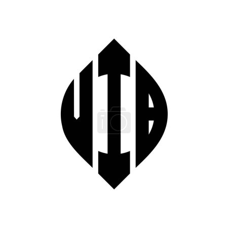 Ilustración de Diseño de logotipo de letra círculo VIB con forma de círculo y elipse. Letras elipse VIB con estilo tipográfico. Las tres iniciales forman un logotipo circular. Vector de letra de monograma abstracto del emblema del círculo VIB. - Imagen libre de derechos