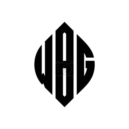 Téléchargez les illustrations : WBG cercle lettre logo design avec cercle et ellipse forme. WBG ellipse lettres avec le style typographique. Les trois initiales forment un logo circulaire. WBG Circle Emblem Résumé Lettre monogramme Mark Vector. - en licence libre de droit