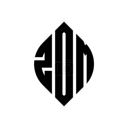 Ilustración de Diseño del logotipo de la letra del círculo ZDM con forma de círculo y elipse. Letras de elipse ZDM con estilo tipográfico. Las tres iniciales forman un logotipo circular. ZDM círculo emblema abstracto monograma carta marca vector. - Imagen libre de derechos