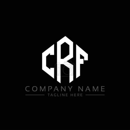 Illustration for CRF letter logo design with polygon shape. CRF polygon and cube shape logo design. CRF hexagon vector logo template white and black colors. CRF monogram, business and real estate logo. - Royalty Free Image