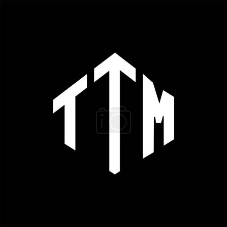 Ilustración de Diseño del logotipo de la letra TTM con forma de polígono. Diseño de logotipo de forma de polígono y cubo TTM. Plantilla TTM hexágono vector logo blanco y negro colores. Monograma de TTM, logotipo de negocios y bienes raíces. - Imagen libre de derechos