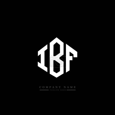 Téléchargez les illustrations : IBF letter logo design with polygon shape. IBF polygon and cube shape logo design. IBF hexagon vector logo template white and black colors. IBF monogram, business and real estate logo. - en licence libre de droit