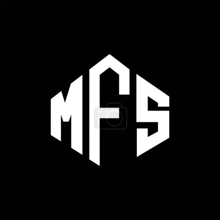 Ilustración de Diseño del logotipo de la letra MFS con forma de polígono. Diseño del logo en forma de polígono y cubo MFS. Plantilla de logotipo de vector hexágono MFS colores blanco y negro. Monograma de MFS, logotipo de negocios y bienes raíces. - Imagen libre de derechos