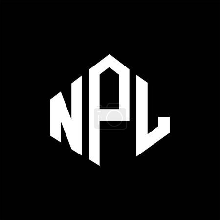 Illustration for NPL letter logo design with polygon shape. NPL polygon and cube shape logo design. NPL hexagon vector logo template white and black colors. NPL monogram, business and real estate logo. - Royalty Free Image