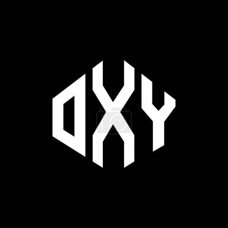 Ilustración de Diseño del logotipo de la letra OXY con forma de polígono. Diseño de logotipo de forma de polígono y cubo OXY. OXY hexágono vector logotipo plantilla blanco y negro colores. Monograma OXY, logotipo de negocios e inmuebles. - Imagen libre de derechos