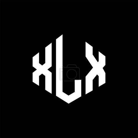 Ilustración de Diseño del logotipo de la letra XLX con forma de polígono. Diseño del logotipo en forma de polígono y cubo XLX. XLX hexágono vector logotipo plantilla blanco y negro colores. Monograma XLX, logotipo de negocios e inmuebles. - Imagen libre de derechos