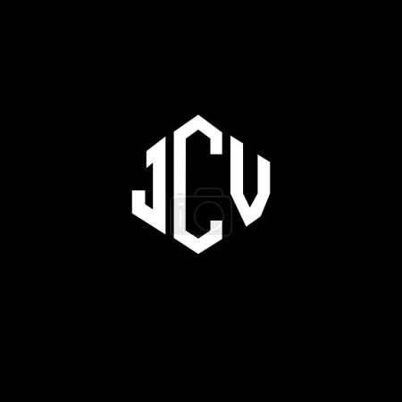 Téléchargez les illustrations : JCV letter logo design with polygon shape. JCV polygon and cube shape logo design. JCV hexagon vector logo template white and black colors. JCV monogram, business and real estate logo. - en licence libre de droit