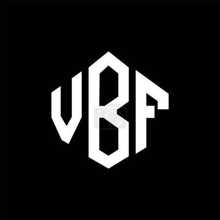 Ilustración de VBF letter logo design with polygon shape. VBF polygon and cube shape logo design. VBF hexagon vector logo template white and black colors. VBF monogram, business and real estate logo. - Imagen libre de derechos