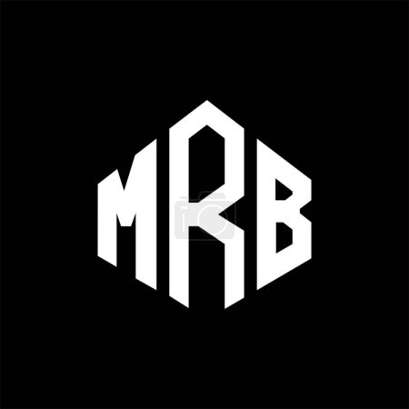 Ilustración de MRB letter logo design with polygon shape. MRB polygon and cube shape logo design. MRB hexagon vector logo template white and black colors. MRB monogram, business and real estate logo. - Imagen libre de derechos