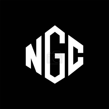 Illustration for NGC letter logo design with polygon shape. NGC polygon and cube shape logo design. NGC hexagon vector logo template white and black colors. NGC monogram, business and real estate logo. - Royalty Free Image