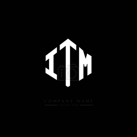 Illustration for ITM letter logo design with polygon shape. ITM polygon and cube shape logo design. ITM hexagon vector logo template white and black colors. ITM monogram, business and real estate logo. - Royalty Free Image