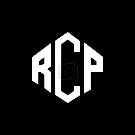 Ilustración de Diseño del logotipo de la letra RCP con forma de polígono. Diseño del logo en forma de polígono y cubo RCP. Plantilla RCP hexágono vector logo blanco y negro colores. Monograma RCP, logotipo de negocios e inmuebles. - Imagen libre de derechos