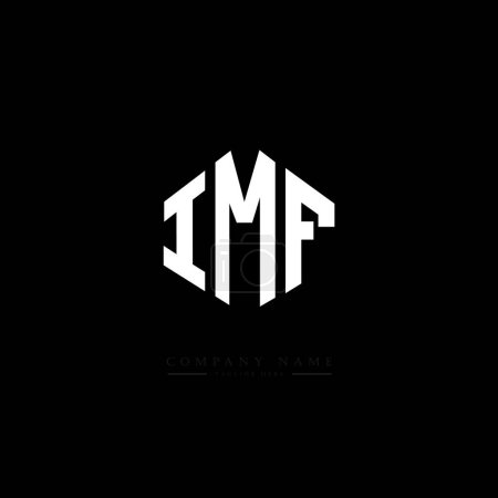 Ilustración de Diseño del logotipo de la carta del FMI con forma de polígono. Diseño del logo en forma de polígono y cubo del FMI. FMI hexágono vector logotipo plantilla blanco y negro colores. Monograma del FMI, logotipo de negocios y bienes raíces. - Imagen libre de derechos