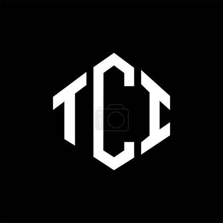 Illustration for TCI letter logo design with polygon shape. TCI polygon and cube shape logo design. TCI hexagon vector logo template white and black colors. TCI monogram, business and real estate logo. - Royalty Free Image