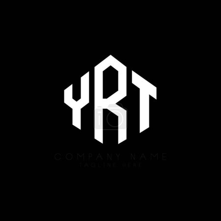 Illustration for YRT letter logo design with polygon shape. YRT polygon and cube shape logo design. YRT hexagon vector logo template white and black colors. YRT monogram, business and real estate logo. - Royalty Free Image
