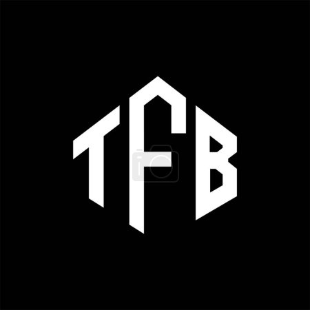 Téléchargez les illustrations : TFB lettre logo design avec forme de polygone. Polygone TFB et logo en forme de cube. Modèle de logo vectoriel TFB hexagone couleurs blanches et noires. Monogramme TFB, logo commercial et immobilier. - en licence libre de droit