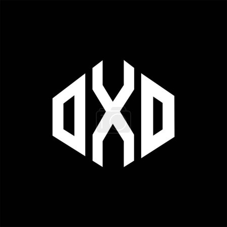 Ilustración de OXO letter logo design with polygon shape. OXO polygon and cube shape logo design. OXO hexagon vector logo template white and black colors. OXO monogram, business and real estate logo. - Imagen libre de derechos