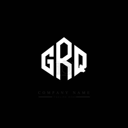 Illustration for GRQ letter logo design with polygon shape. GRQ polygon and cube shape logo design. GRQ hexagon vector logo template white and black colors. GRQ monogram, business and real estate logo. - Royalty Free Image